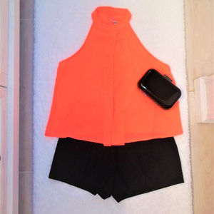 NWT Iris Coral High Neckline Top Size Small